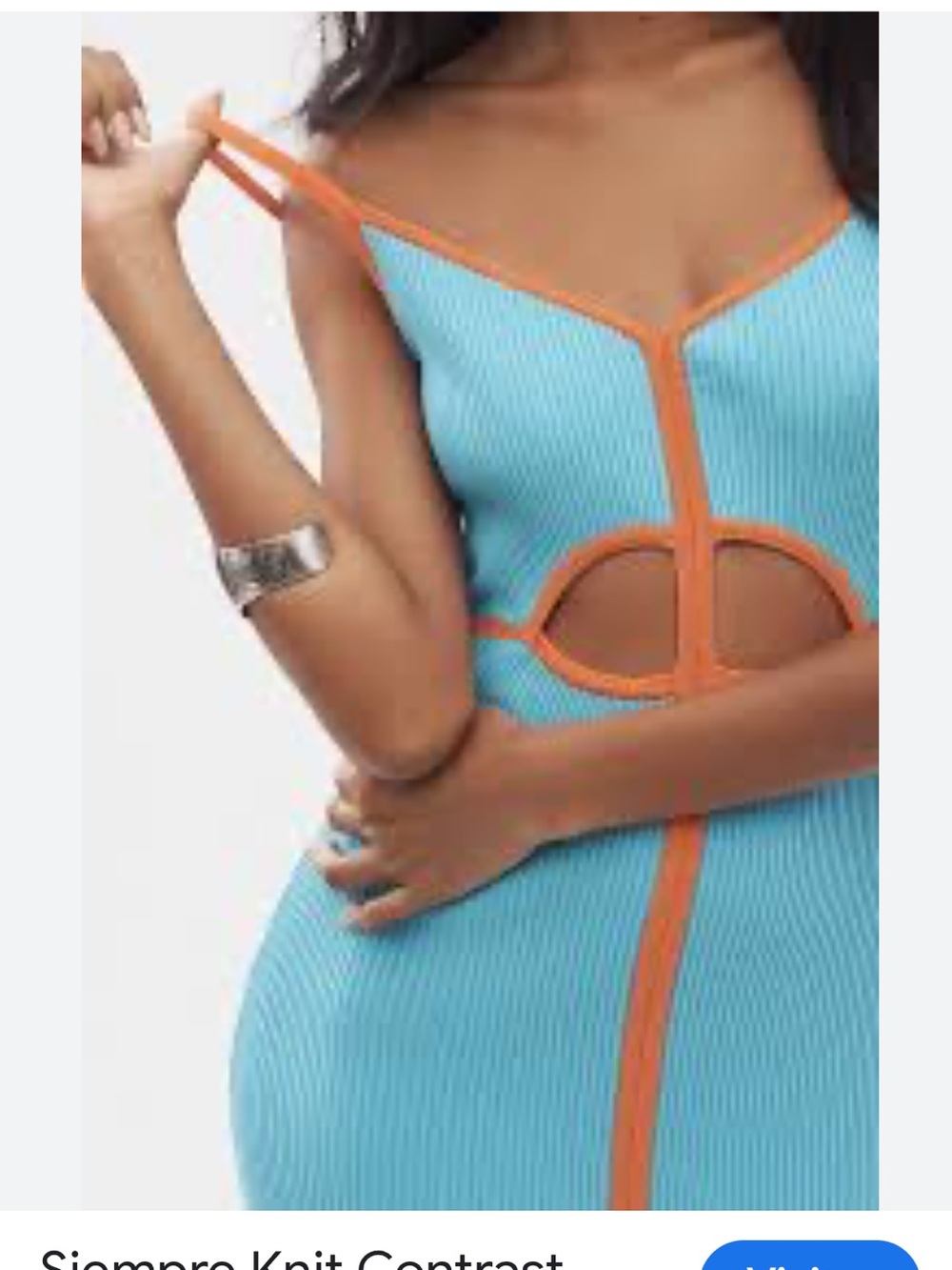 Anthropologie Siempre the label x NeW Turquoise Ribbed Dress Orange Large - Picture 5 of 7